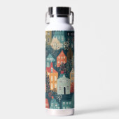 Gemütliches Hygge Village Nordic Folk Trinkflasche (Vorne)