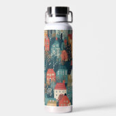 Gemütliches Hygge Village Nordic Folk Trinkflasche (Rückseite)