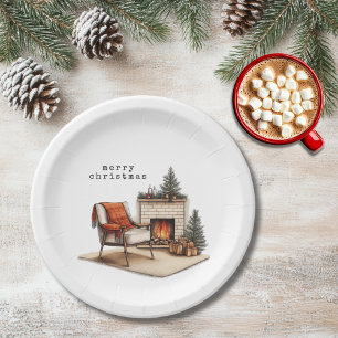 Gemütliches Hygge Weihnachten Pappteller