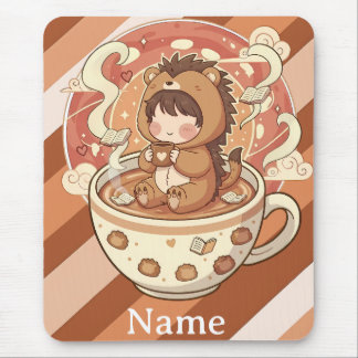 Gemütliches Igel-Kaffee-Schreibtisch-Mauspad Mousepad