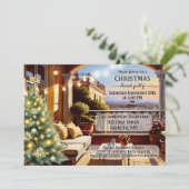 Gemütliches italienisches Balkons Weihnachtsessen  Einladung (Stehend Vorderseite)