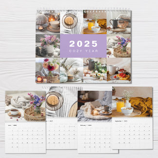 Gemütliches Jahr FotoCollage Modern 2025 Kalender