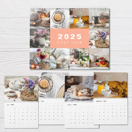 Gemütliches Jahr FotoCollage Modern 2025 Kalender