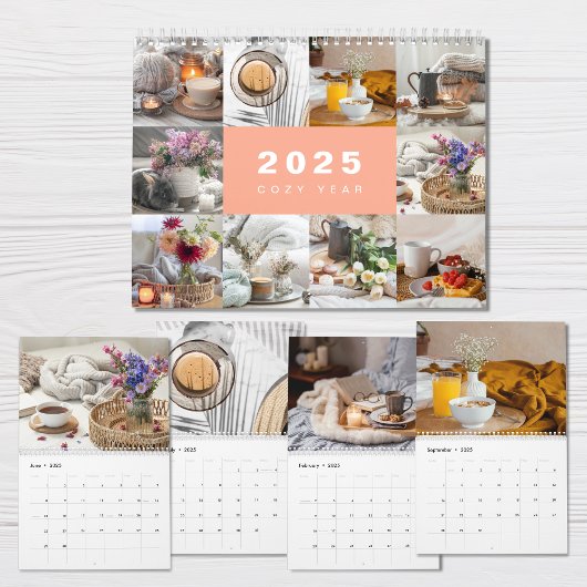 Gemütliches Jahr FotoCollage Modern 2025 Kalender