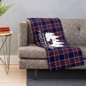 Gemütliches Kabinendekor, klassisch Kariert in Nav Fleecedecke