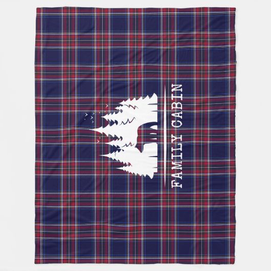 Gemütliches Kabinendekor, klassisch Kariert in Nav Fleecedecke (Vorderseite)