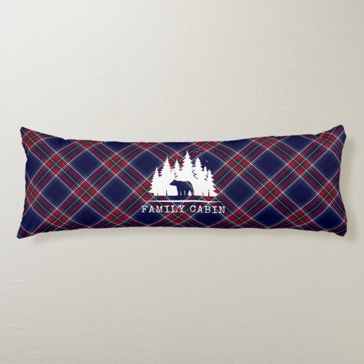 Gemütliches Kabinendekor, klassisch Kariert in Nav Seitenschläferkissen (Vorderseite)