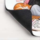 Gemütliches Kaffee-Studien-Mädchen – Hart arbeiten Mousepad (Ecke)