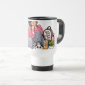 Gemütliches Kaffee-Studien-Mädchen – Hart arbeiten Reisebecher (VorderseiteRechts)