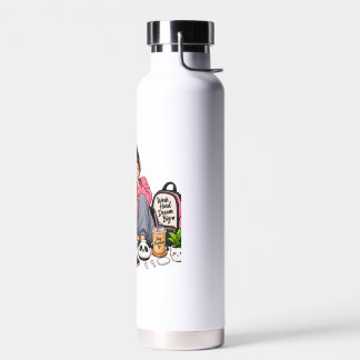 Gemütliches Kaffee-Studien-Mädchen – Hart arbeiten Trinkflasche