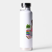 Gemütliches Kaffee-Studien-Mädchen – Hart arbeiten Trinkflasche (Rechts)