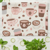 Gemütliches Kaffeetassen-Muster (10) Geschirrtuch (Gefaltet)