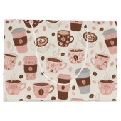 Gemütliches Kaffeetassen-Muster (10) Große Geschenktüte (Rückseite)