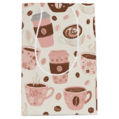 Gemütliches Kaffeetassen-Muster (10) Mittlere Geschenktüte (Vorderseite)