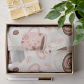 Gemütliches Kaffeetassen-Muster (10) Seidenpapier (Geschenk)