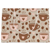 Gemütliches Kaffeetassen-Muster (11) Große Geschenktüte (Vorderseite)
