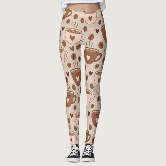Gemütliches Kaffeetassen-Muster (11) Leggings (Vorderseite)