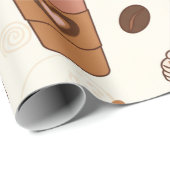Gemütliches Kaffeetassen-Muster (12) Geschenkpapier (Rolleneckpunkt)