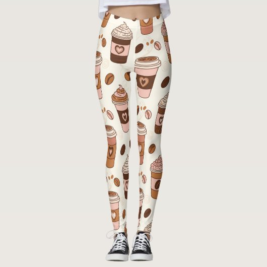 Gemütliches Kaffeetassen-Muster (12) Leggings (Vorderseite)