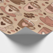 Gemütliches Kaffeetassen-Muster (1) Geschenkpapier (Ecke)