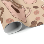 Gemütliches Kaffeetassen-Muster (1) Geschenkpapier (Rolleneckpunkt)