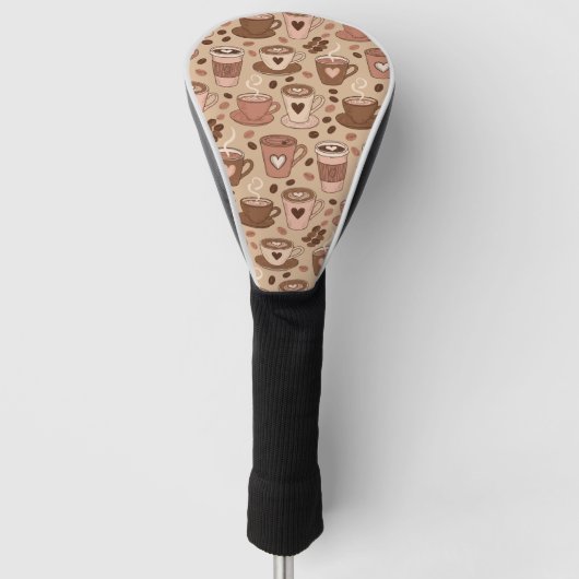 Gemütliches Kaffeetassen-Muster (1) Golf Headcover (Vorderseite)