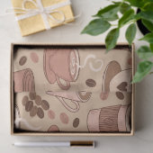 Gemütliches Kaffeetassen-Muster (1) Seidenpapier (Geschenk)