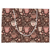 Gemütliches Kaffeetassen-Muster (2) Große Geschenktüte (Rückseite)