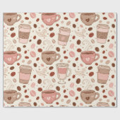 Gemütliches Kaffeetassen-Muster (3) Geschenkpapier (Flach)