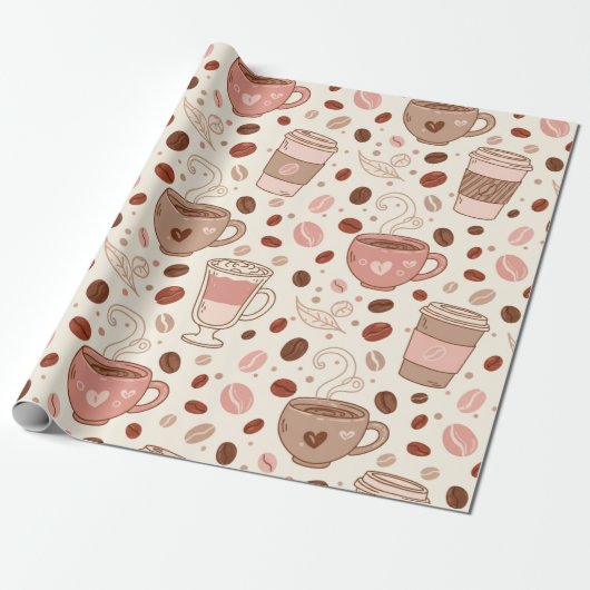 Gemütliches Kaffeetassen-Muster (3) Geschenkpapier (Ungerollt)