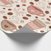 Gemütliches Kaffeetassen-Muster (3) Geschenkpapier (Ecke)