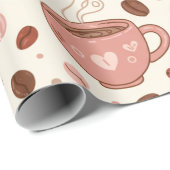 Gemütliches Kaffeetassen-Muster (3) Geschenkpapier (Rolleneckpunkt)