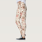 Gemütliches Kaffeetassen-Muster (3) Leggings (Links)