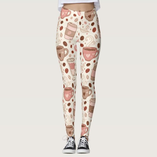 Gemütliches Kaffeetassen-Muster (3) Leggings (Vorderseite)