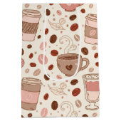 Gemütliches Kaffeetassen-Muster (3) Mittlere Geschenktüte (Rückseite)