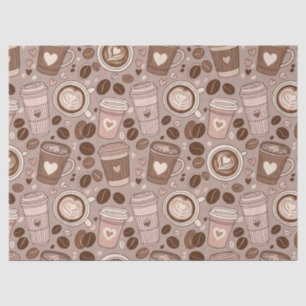 Gemütliches Kaffeetassen-Muster (6) Seidenpapier