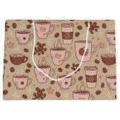 Gemütliches Kaffeetassen-Muster (7) Große Geschenktüte (Vorderseite)