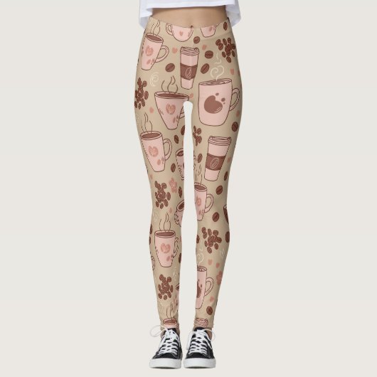 Gemütliches Kaffeetassen-Muster (7) Leggings (Vorderseite)