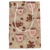 Gemütliches Kaffeetassen-Muster (7) Mittlere Geschenktüte (Vorderseite)