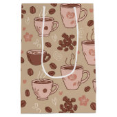 Gemütliches Kaffeetassen-Muster (7) Mittlere Geschenktüte (Rückseite)