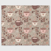 Gemütliches Kaffeetassen-Muster (8) Geschenkpapier (Flach)