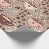 Gemütliches Kaffeetassen-Muster (8) Geschenkpapier (Ecke)
