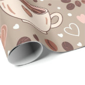 Gemütliches Kaffeetassen-Muster (8) Geschenkpapier (Rolleneckpunkt)