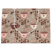 Gemütliches Kaffeetassen-Muster (8) Große Geschenktüte (Vorderseite)