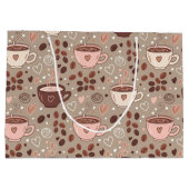 Gemütliches Kaffeetassen-Muster (8) Große Geschenktüte (Rückseite)