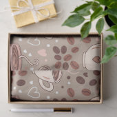 Gemütliches Kaffeetassen-Muster (8) Seidenpapier (Geschenk)