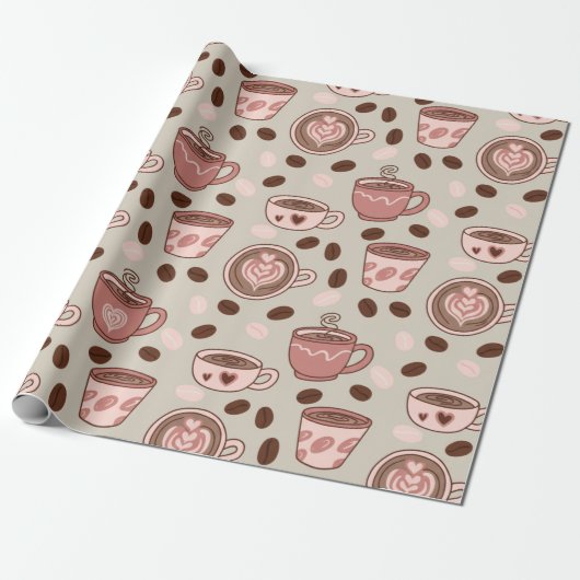 Gemütliches Kaffeetassen-Muster (9) Geschenkpapier (Ungerollt)