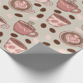 Gemütliches Kaffeetassen-Muster (9) Geschenkpapier (Ecke)