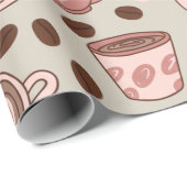 Gemütliches Kaffeetassen-Muster (9) Geschenkpapier (Rolleneckpunkt)