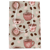 Gemütliches Kaffeetassen-Muster (9) Mittlere Geschenktüte (Vorderseite)